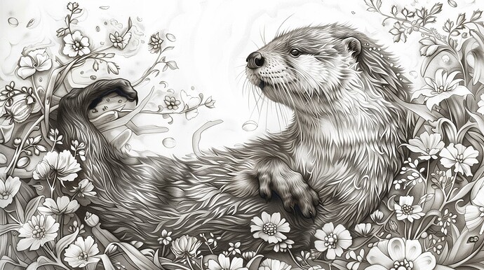 rickthrivingnow_River_otter_in_the_style_of_whimsical_ink_drawi_a3f9cd2d-b7f2-4b84-aed0-20883ca9caf9