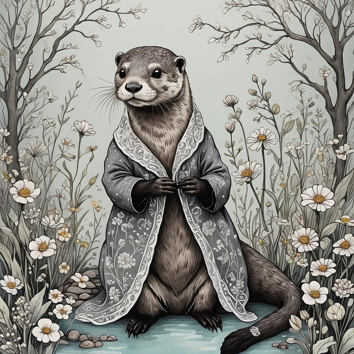 otter with ricks prompt 2